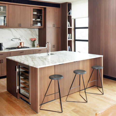 The Coleman Stool - Natural Steel Frame