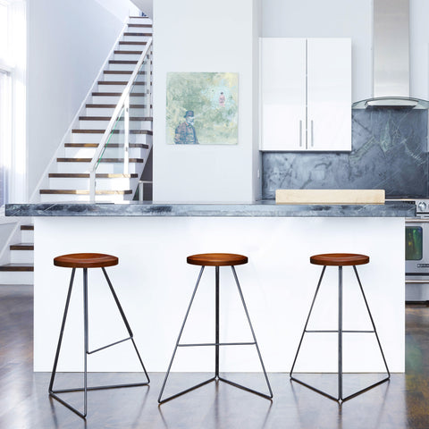 The Coleman Stool with Backrest by Greta de Parry. Contemporary Modern Furniture and Bar Stool.