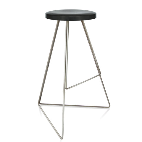  The Coleman Stool - Natural Steel Frame