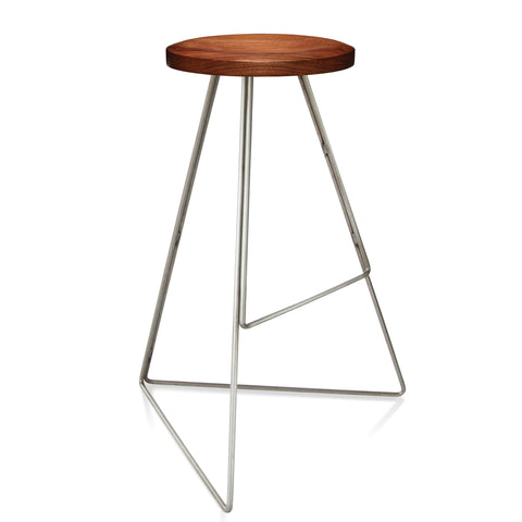  The Coleman Stool - Natural Steel Frame